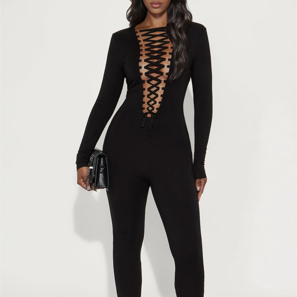 Layla Lace-Up Capri Jumpsuit